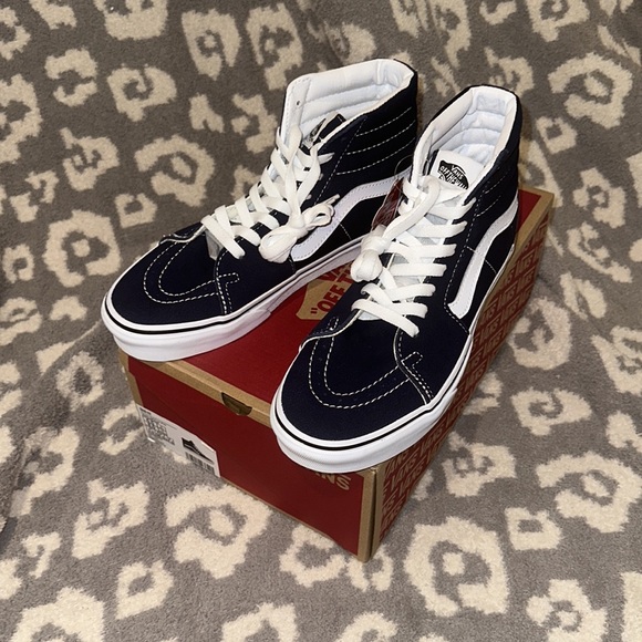 Vans Sk8-Hi Sneakers (in Persian Nights/ True White) Deep Navy Blue 😍 New 🆕 - Picture 1 of 17